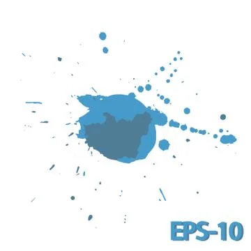 Background with colorful ink splashes Stock Illustration