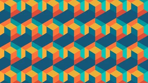 Background Colorful Isometric Geometric Pattern with Vibrant and Repeating .. Stock Illustration