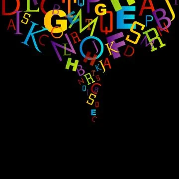 Background with colorful letters Stock Illustration