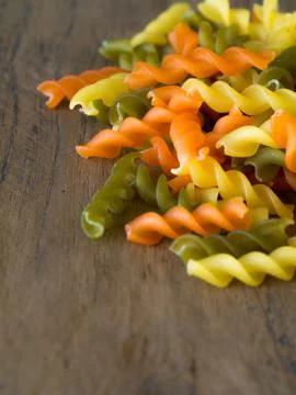 Background of colorful pasta texture close-up. close up of a dried italia Stock Photos