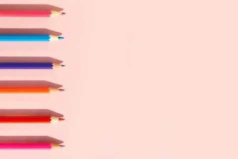 Background of colorful pencils. Stock Photos