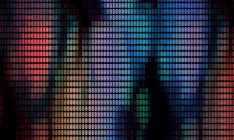 Background colorful pixel gradient color soft panel grid background. Stock Illustration