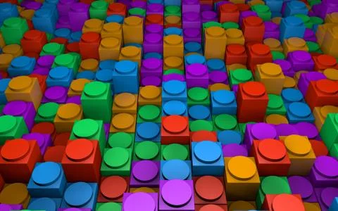Background Of Colorful Plastic Blocks Stock Illustration