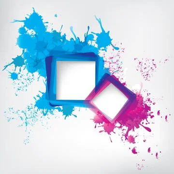 Background with colorful spots and frame for text. Abstract vector illustration Stock Illustration