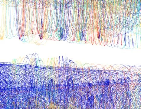 Background with colorful threads. Vector imitation of shading by ball pens Stock Illustration