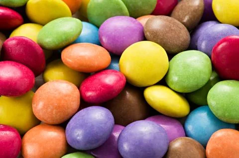 Background of colourful smarties Stock Photos