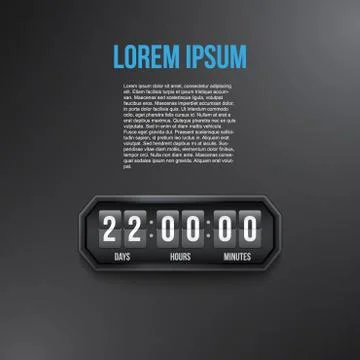 Background Coming Soon and countdown timer. Vector Stock Illustration