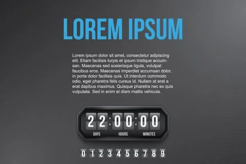 Background Coming Soon and countdown timer. Vector Stock Illustration