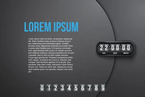 Background Coming Soon and countdown timer. Vector Stock Illustration