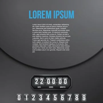 Background Coming Soon and countdown timer. Vector Stock Illustration