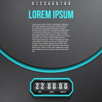 Background Coming Soon and countdown timer. Vector Stock Illustration