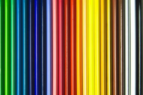 Background completely filled with colored pencils. Stock Photos