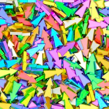 Background composed of many colorful small arrows イラスト素材
