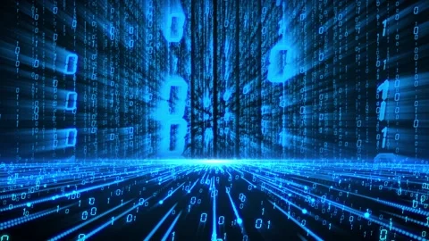The background of computer binary data stream Stock Footage 126948694