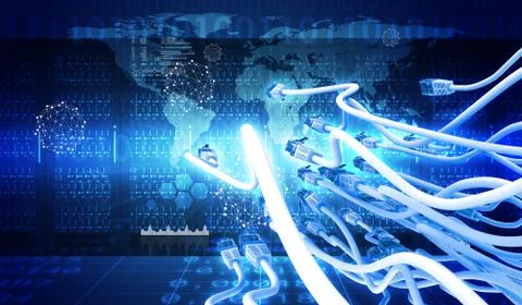 Background with computer cables Stock Illustration