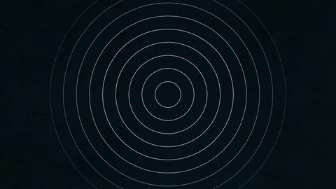 Background with concentric rings moving. Animation of radio wave. Stock Footage
