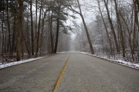 Background Concept Future Lies Ahead Path Yellow Line Road Nowhere Solitude Stock Photos