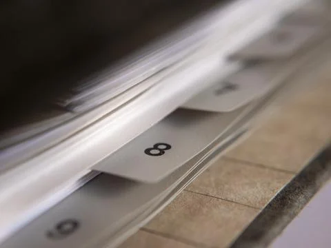 Background concept: German accounting folder in the office. Chapter 8 Stock Photos