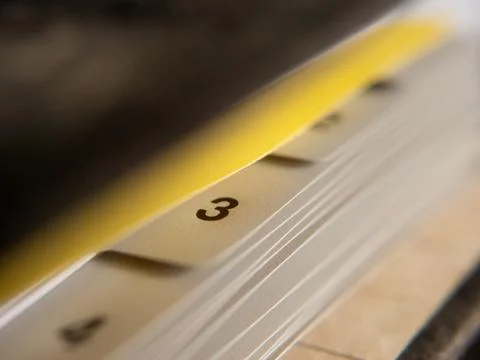 Background concept: German accounting folder in the office. Chapter 3 Stock Photos