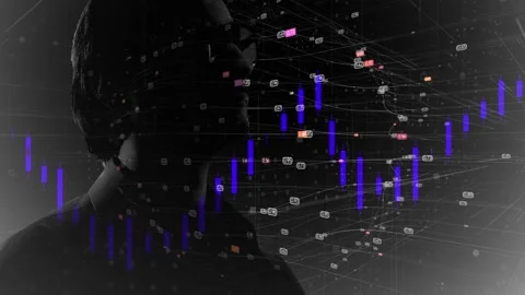 Background for the concept of human existence in the information world. Computer Stock Footage 233029324
