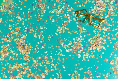 Background of confetti with elements related to the carnival and summer Stock Photos