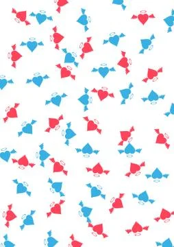 Background consisting of angels hearts Stock Illustration
