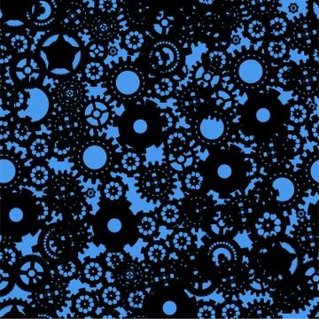Background consisting of bright gears and arrows Stock Illustration