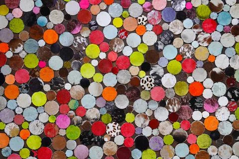 Background consisting of colored circles of different diameters and different Stock Photos