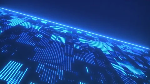 Background consisting of square elements, sci-fi mesh Stock Footage 308147241