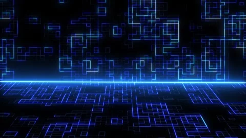 Background consisting of square elements, sci-fi mesh Stock Footage 308147509