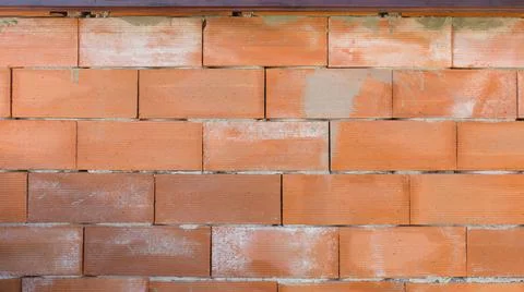 Background construction pink grey brick wall texture grungy red blocks of s.. Stock Photos