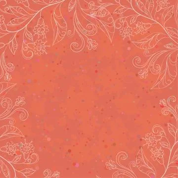 Background with contours of flowers Stock Illustration