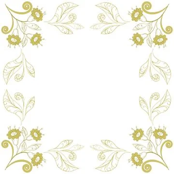 Background with contours of flowers Stock Illustration