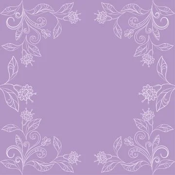 Background with contours of flowers Stock Illustration