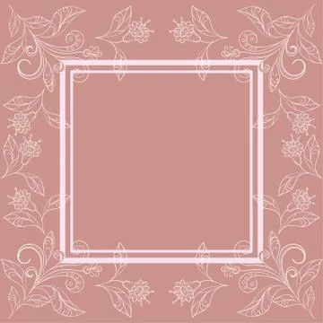 Background with contours of flowers Stock Illustration