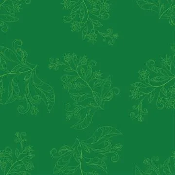 Background with contours flowers Stock Illustration