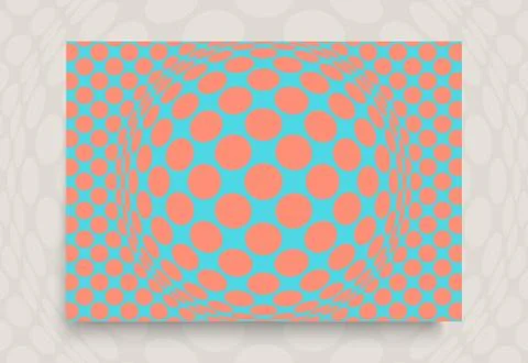 Background with convex hemisphere. Volumetric composition with optical illusi Stock Illustration