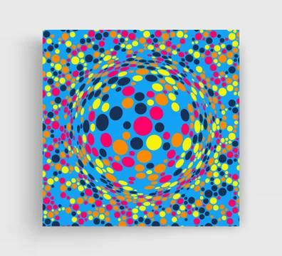 Background with convex hemisphere. Volumetric composition with optical illusi Stock Illustration