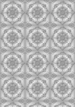 Background with the convex openwork gray floral pattern Stock Illustration
