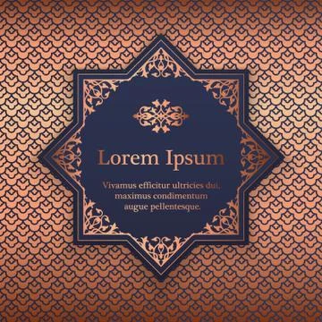 Background with copper floral pattern Stock Illustration