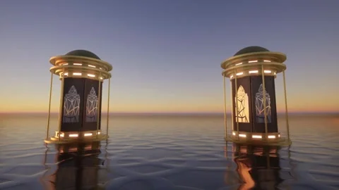 Background with Copy Space Background of Eid Al Fitr Mubarak and Traditional Stock Footage 270953863