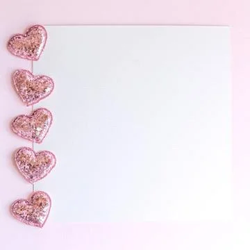 Background with copy space blank on table with eucalyptus branch, flowers and Stock Photos
