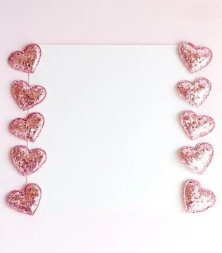 Background with copy space blank on table with eucalyptus branch, flowers and Stock Photos