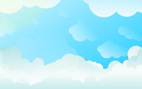Background with Copyspace of Sky and Clouds in Balanced Gradient Vector Stock Illustration