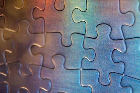 Background of correctly placed colored puzzle pieces Stock Photos