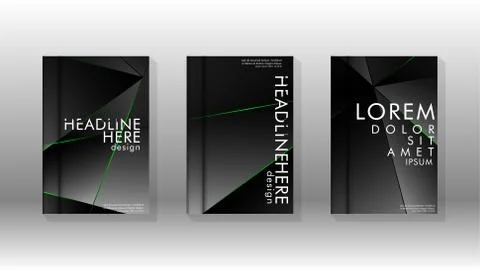 Background cover design luxurious polygon patterns.green triangle line Stock Illustration