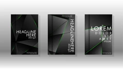 Background cover design luxurious polygon patterns.green triangle line Stockillustratie