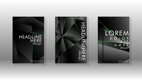 Background cover design luxurious polygon patterns.green triangle line Stock Illustration
