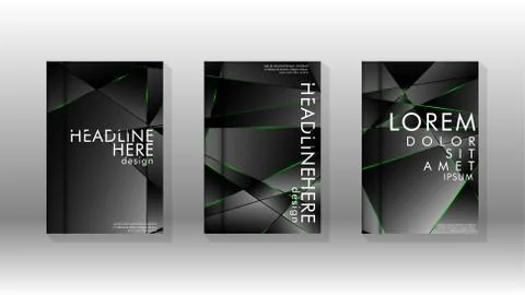 Background cover design luxurious polygon patterns.green triangle line Stock Illustration