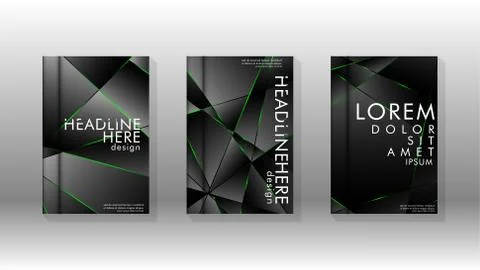 Background cover design luxurious polygon patterns.green triangle line 스톡 일러스트